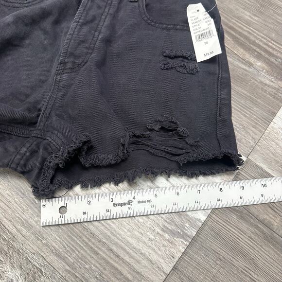 Pacsun Shorts NEW Vintage High Rise Black Womens 26 Distressed Button Fly Hot - Picture 10 of 10